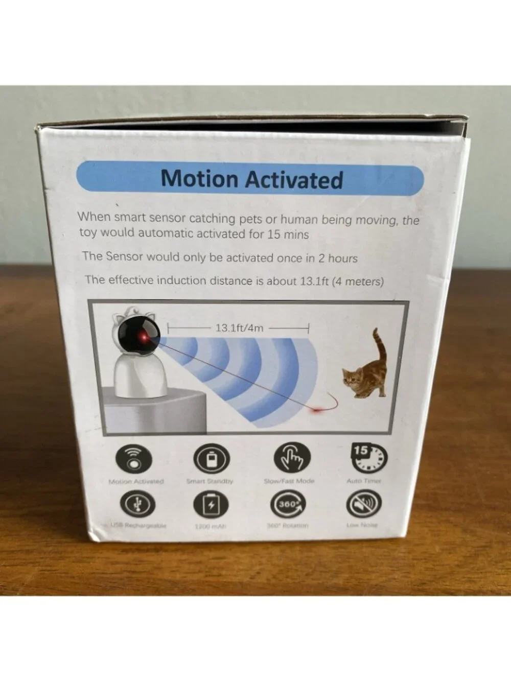 Laser Light Cat Toy Interactive Enrichment Automatic Sensor Activated Rechargeab